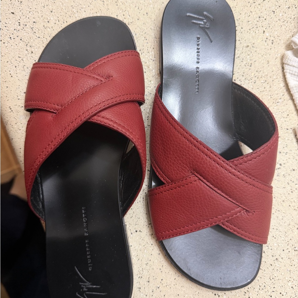 Giuseppe Zanotti Red Cross-Strap Sandals